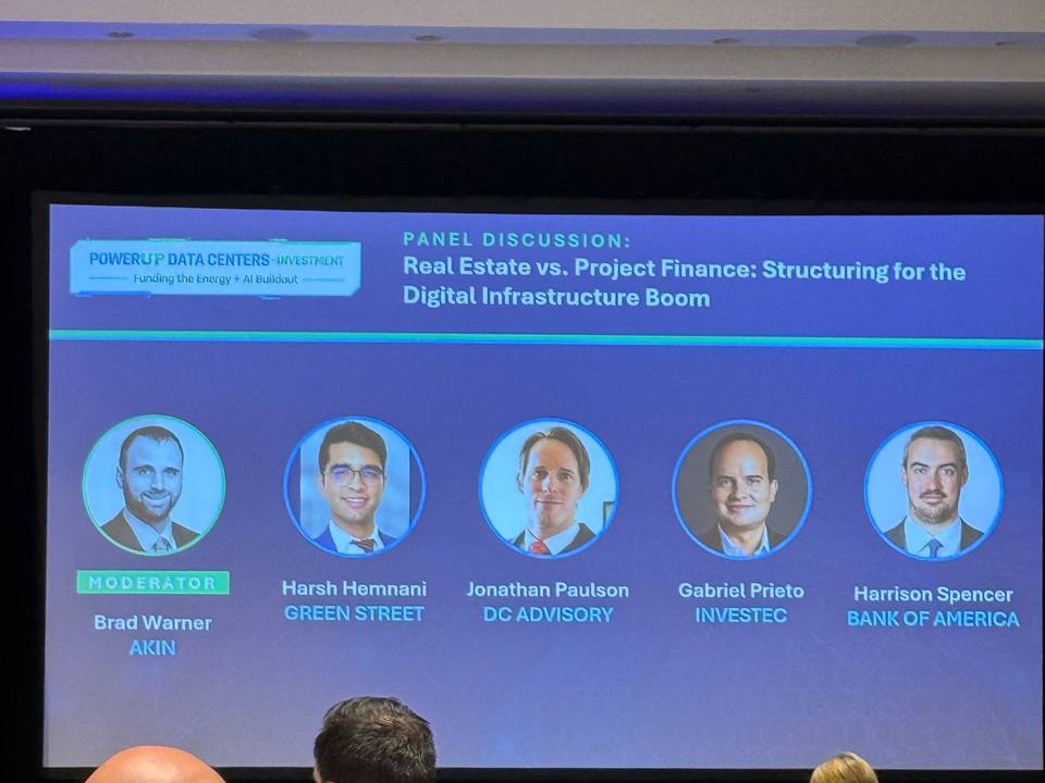 PowerUp Data Centers 2026 panel: Real Estate vs. Project Finance